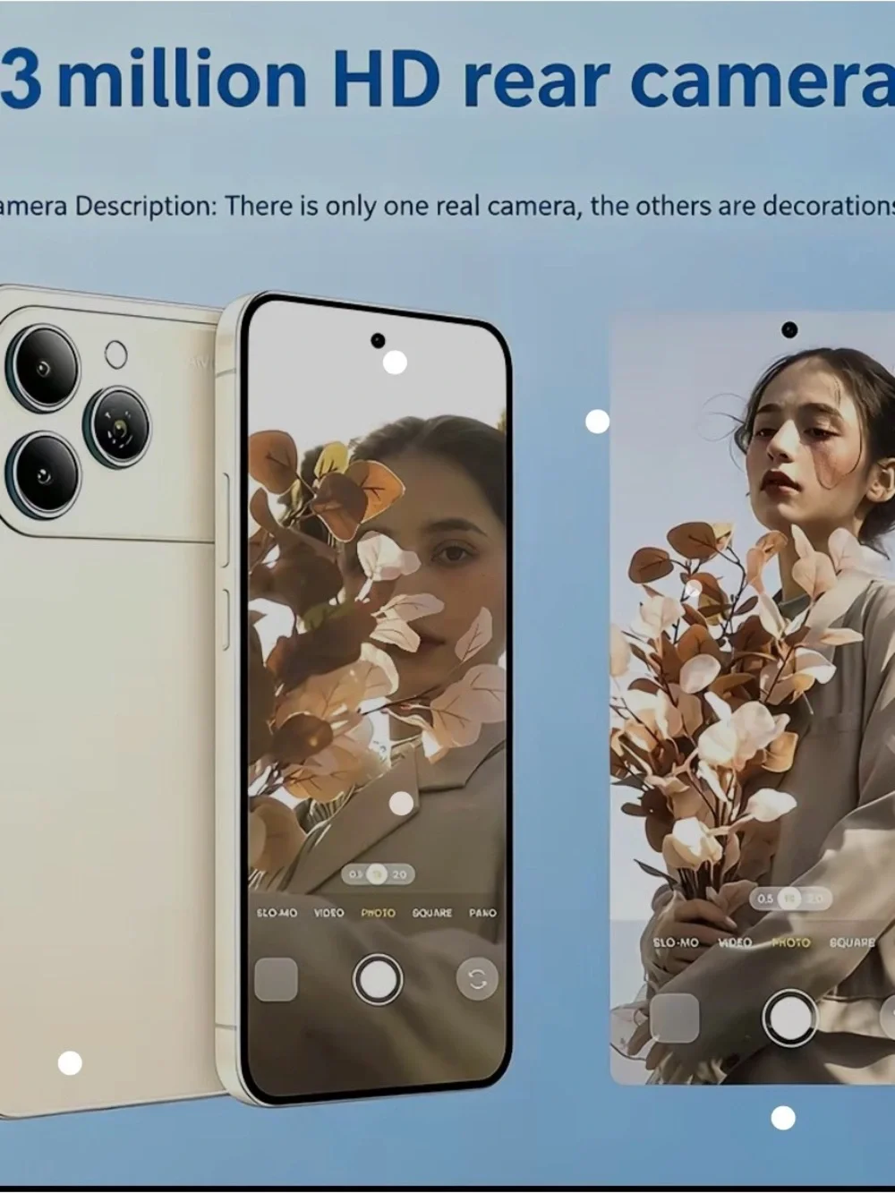 Orange Unbranded Smartphone with Triple Rear Cameras
